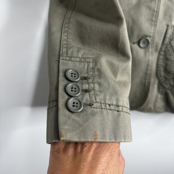 H&M Blazer Jacket Womens 6 Embroidered Western Pockets Utility Military Gorpcore - Picture 5 of 15